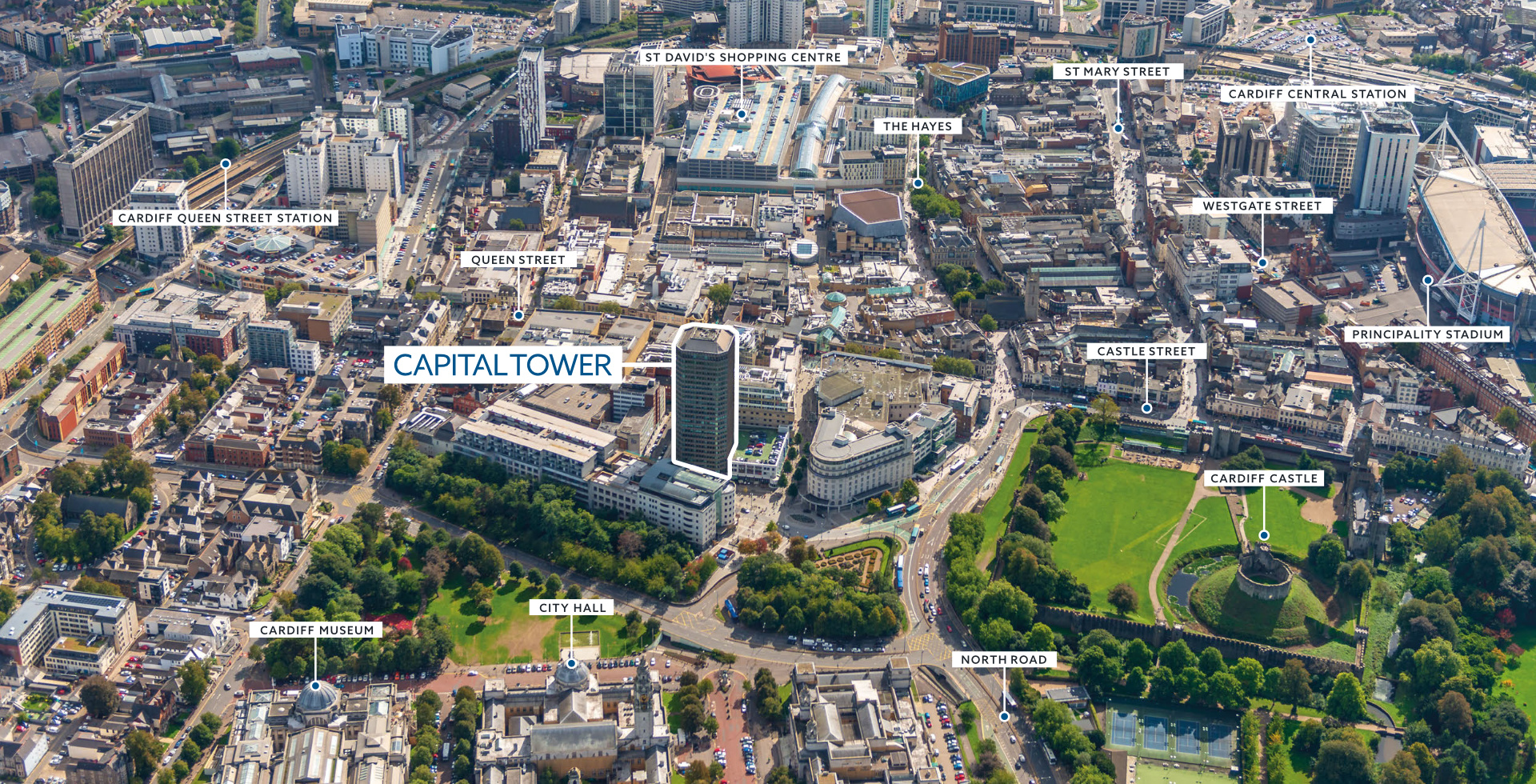 Capital Tower Cardiff Aerial Photo